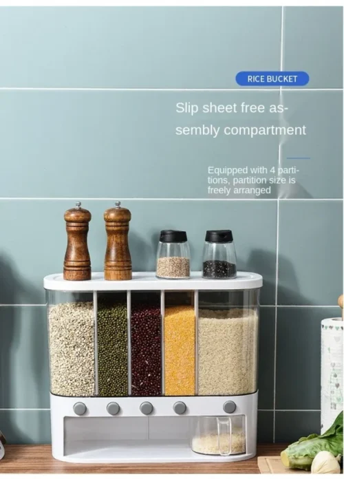 6 Grid Kitchen Dry Food Dispenser - Image 2