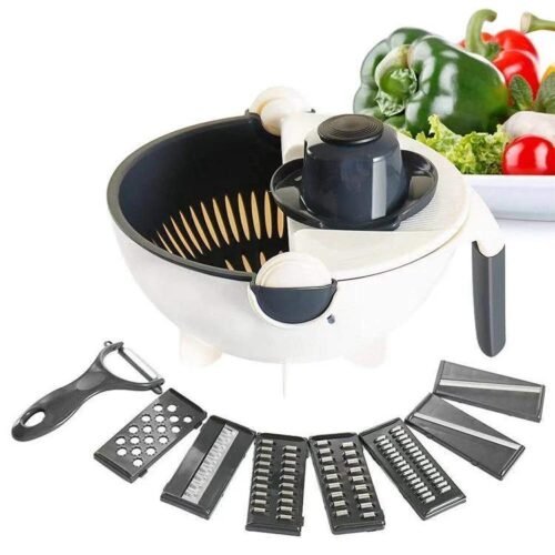 Vegetable cutter with drain basket